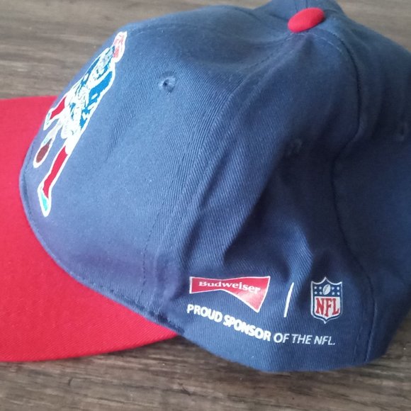 Budweiser Sponsor of NFL Ball Cap Hat Sports Golf Baseball Adjustable Red & Blue - Picture 3 of 4